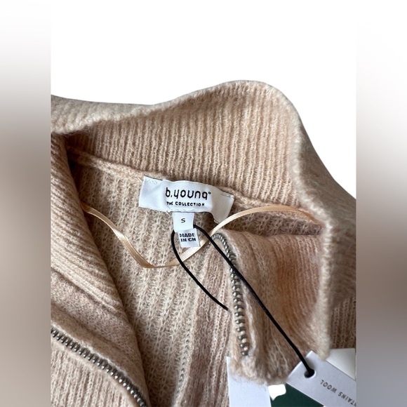 B.young 3/4 Zip Tan Sweater Dress | S - Picture 6 of 6